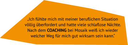 Nach Coaching bei Mosaik wissen welcher Weg wirksam ist